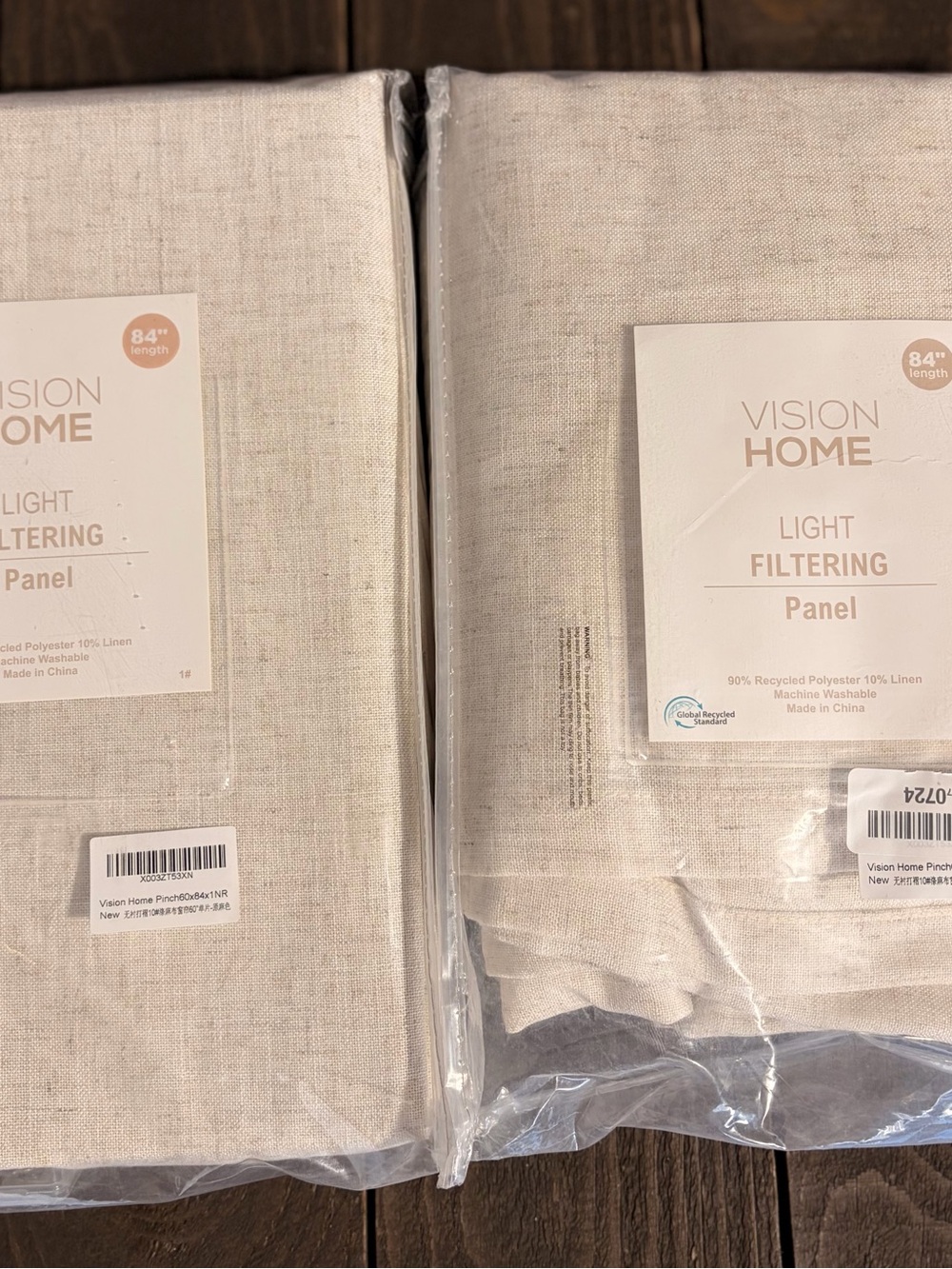 Set of 2 Semi-Sheer Drapes 84”L